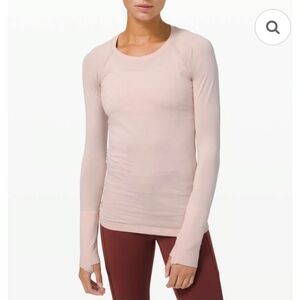 Lululemon Swiftly Tech Top Long Sleeve Lightweight Shirt In Feather Pink Size 2